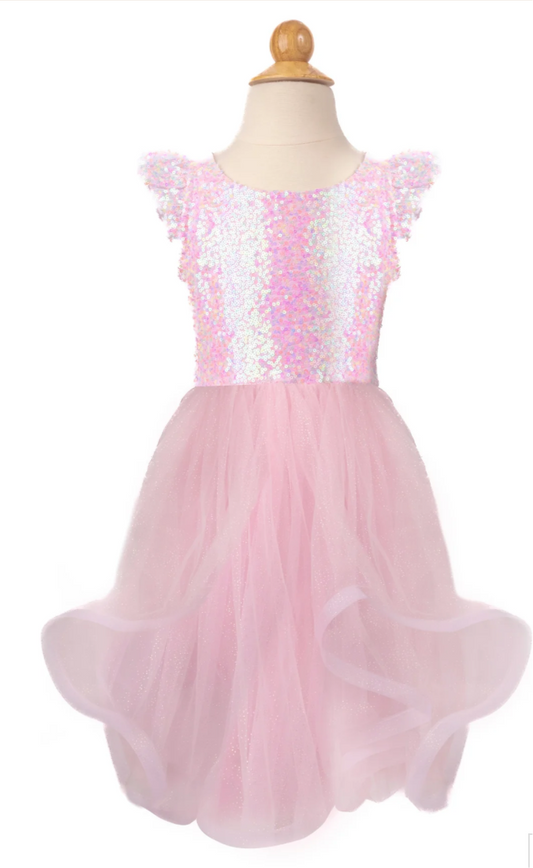 Pink Sequins Twirl Dress