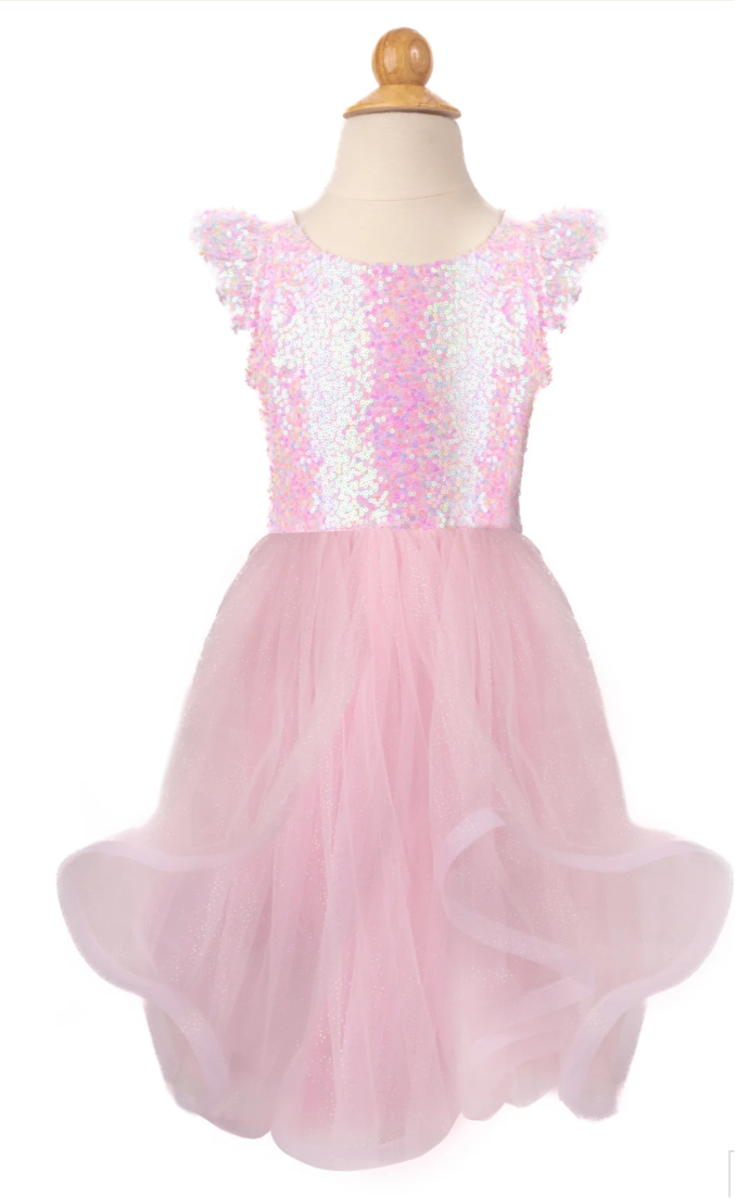 Pink Sequins Twirl Dress