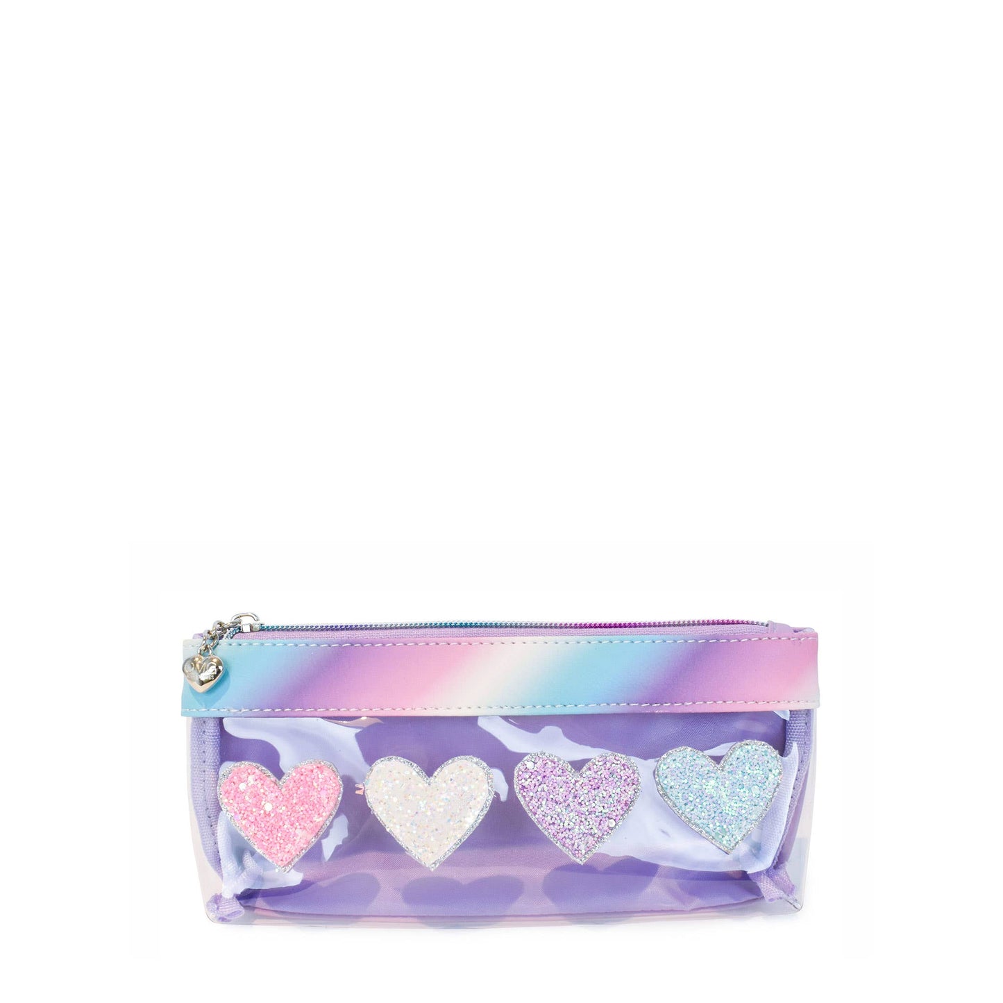 Checkerboard Large Backpack with Hearts Clear Pencil Pouch
