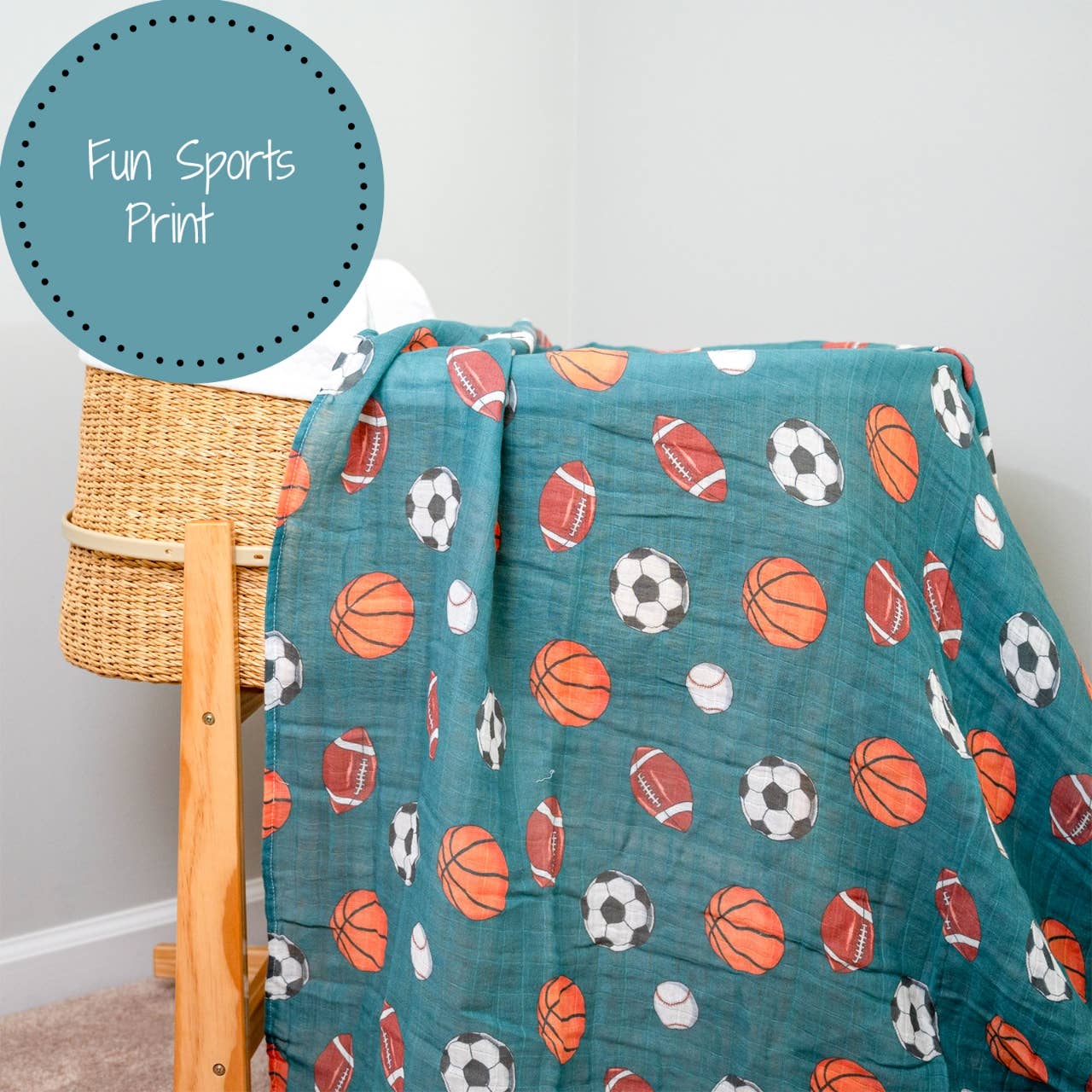 Little Athlete Sporty Theme Baby Swaddle Blanket