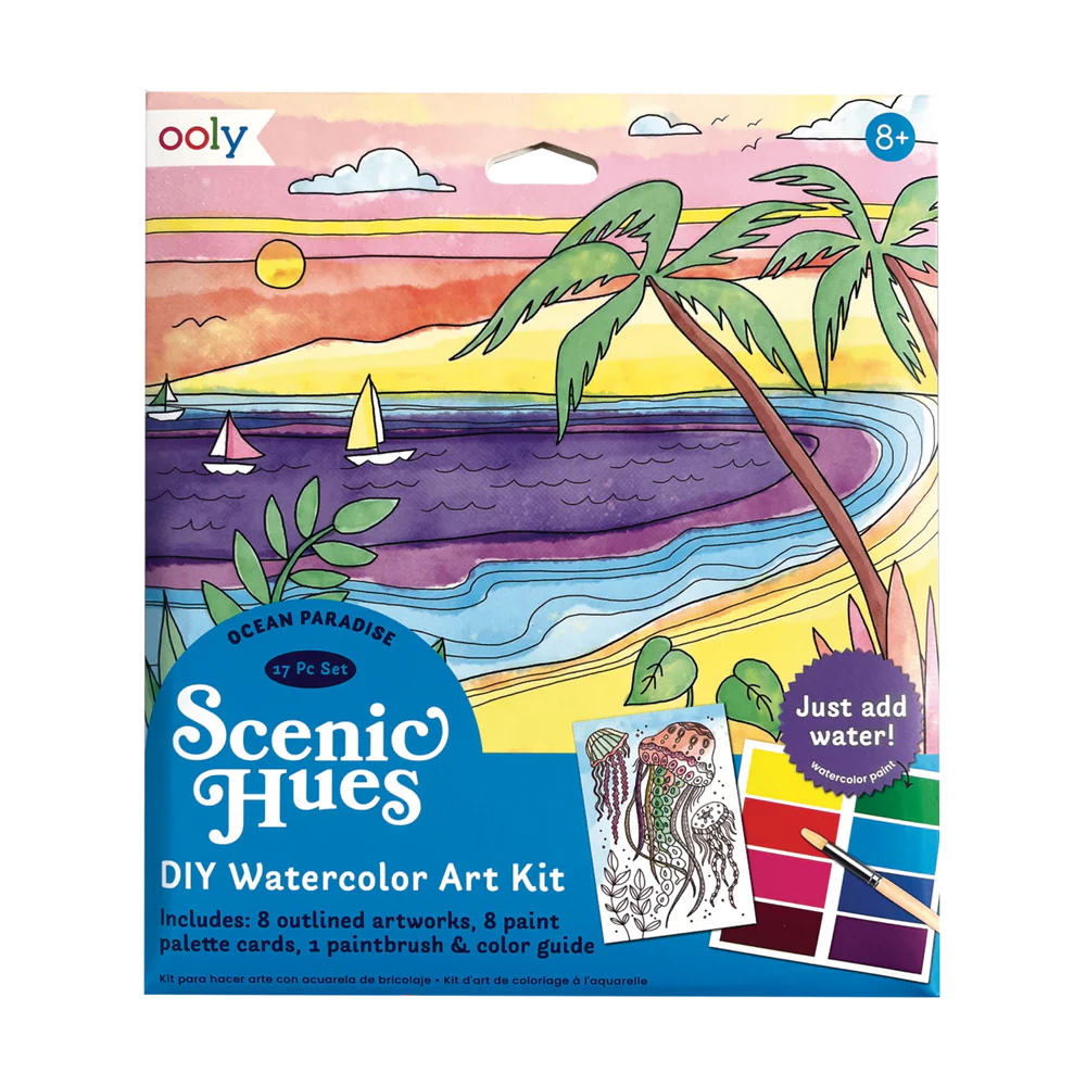 Scenic Hues: DIY Watercolor Art Kit | Ocean