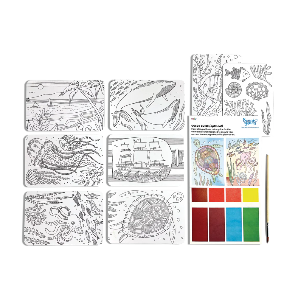 Scenic Hues: DIY Watercolor Art Kit | Ocean