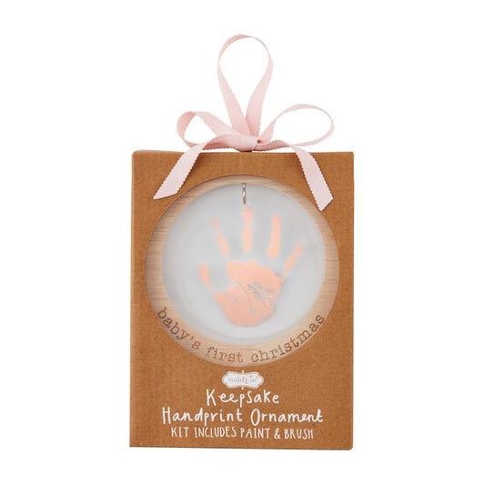 DIY Baby's First Handprint Ornament | Pink