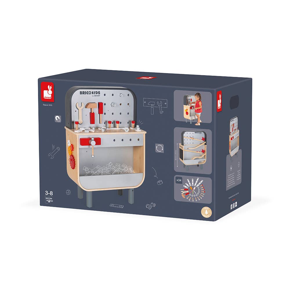 Brico' Kids | Double Sided Workbench | Pretend play