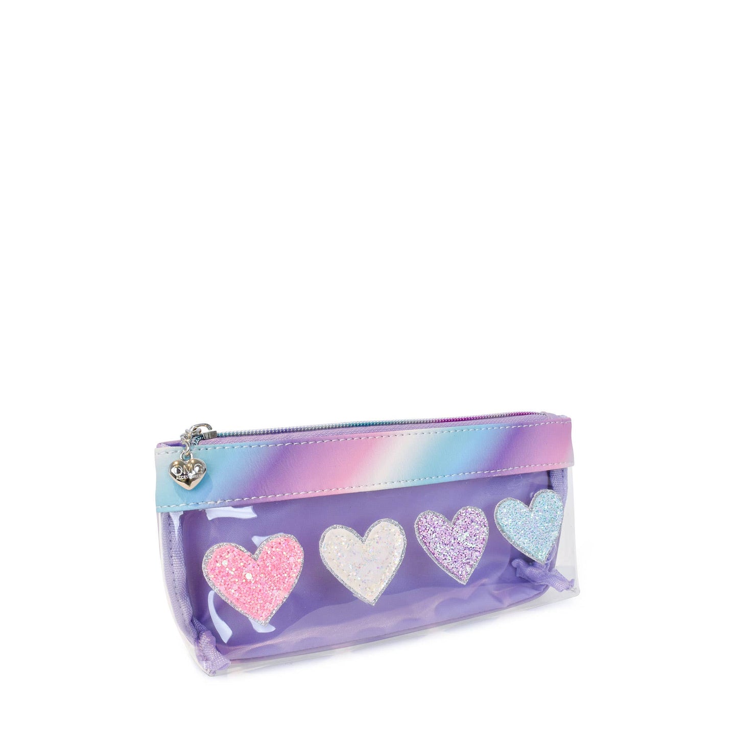 Checkerboard Large Backpack with Hearts Clear Pencil Pouch