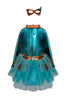 Super-Duper Tutu w/ Mask & Cape Copper & Teal 4/6