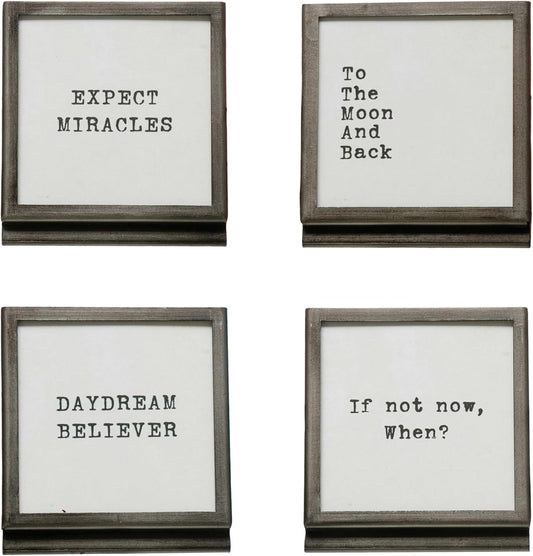 Square Metal + Glass Frame | Inspiring Quotes Assorted