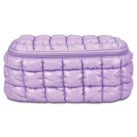 Lavender Shiny Puffer Cosmetic Case