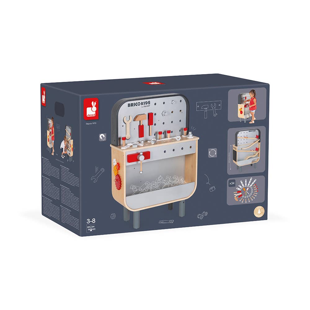 Brico' Kids | Double Sided Workbench | Pretend play