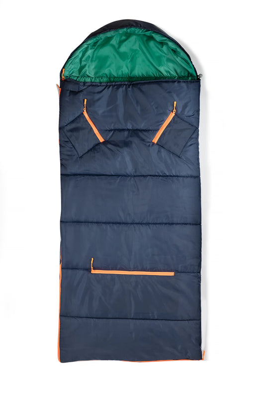 Sleep N Pack | Big Kid | Dark Navy with Green