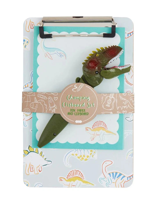 Green Dino Pen And Clipboard