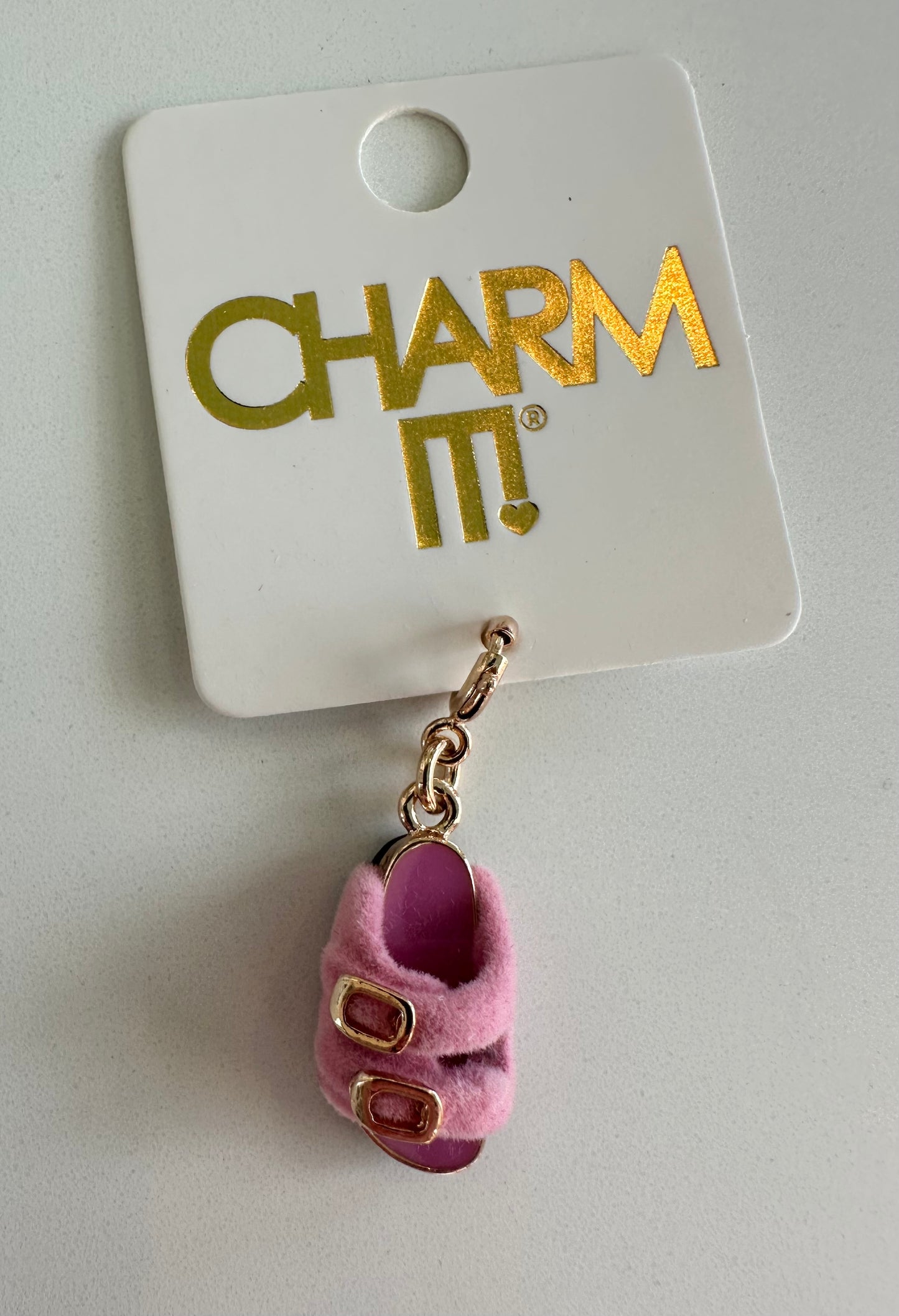 CHARM IT! Gold Furry Pink Sandal