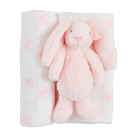 Swaddle & Rattle Set | Bow Bunny