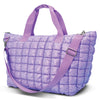 Lavender Shiny Puffer Overnight Bag