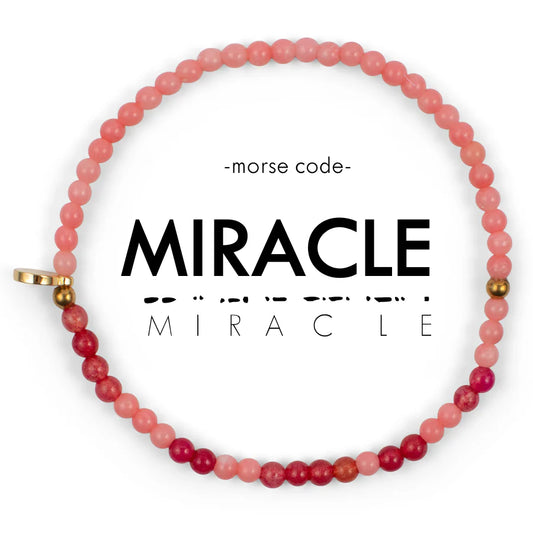 MIRACLE Stacking Bracelet | Pink Quartz & Coal Pink