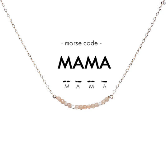 Morse Code Gold Necklace: Mama
