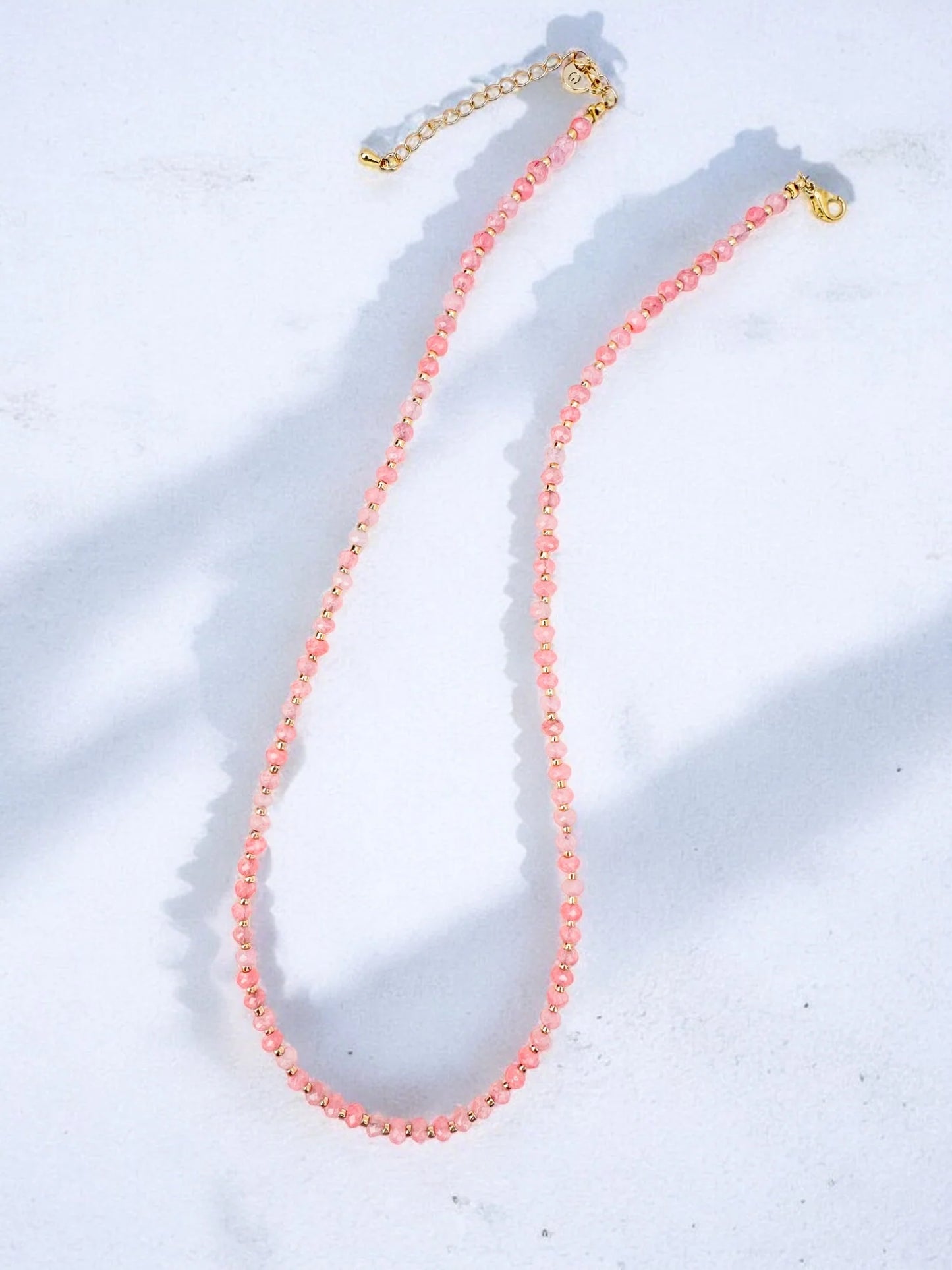 Faceted Stone Necklace | PINK QUARTZ