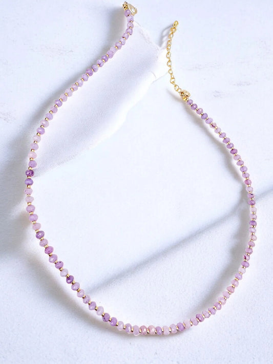 Faceted Stone Necklace: Lavender Quartz
