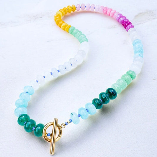 Bold Stone Necklace | RAINBOW QUARTZ