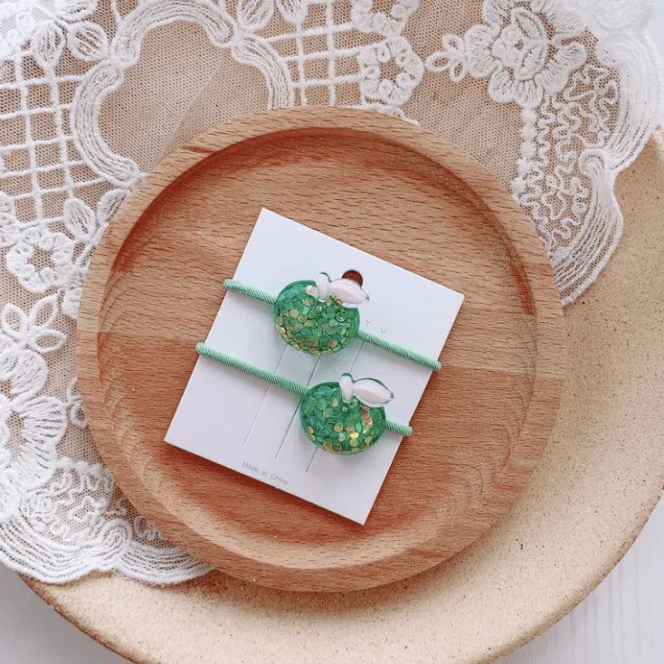 Sparkle Apple Hair Elastics