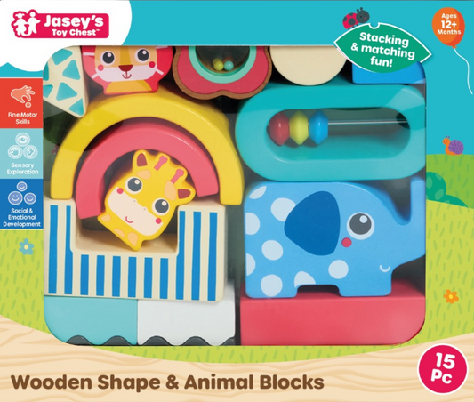 Wooden Shape & Animal Blocks