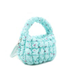 Quilted Scrunchies Cherry Printed Mini Hobo Crossbody Bag | Aqua Cherry Print Scrunch