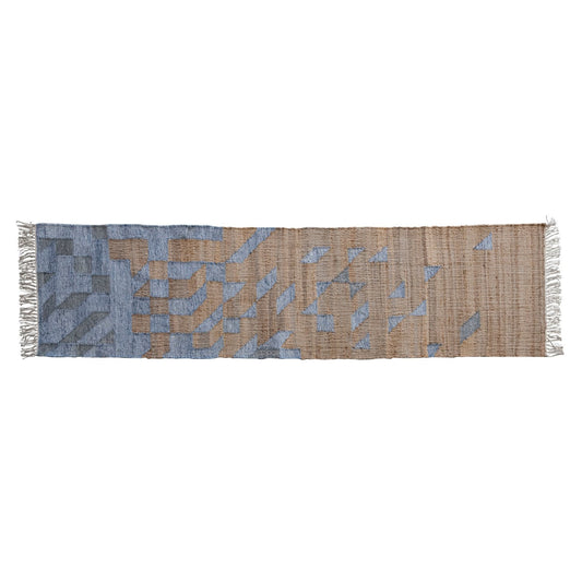 Jute & Cotton | Sky Blue Accented Runner |