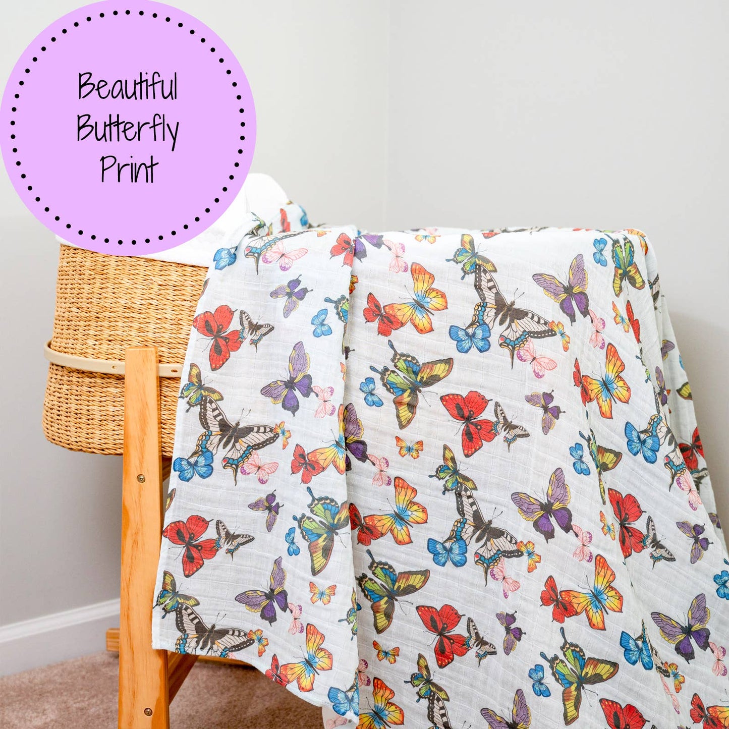 Butterfly Away Baby Swaddle Blanket