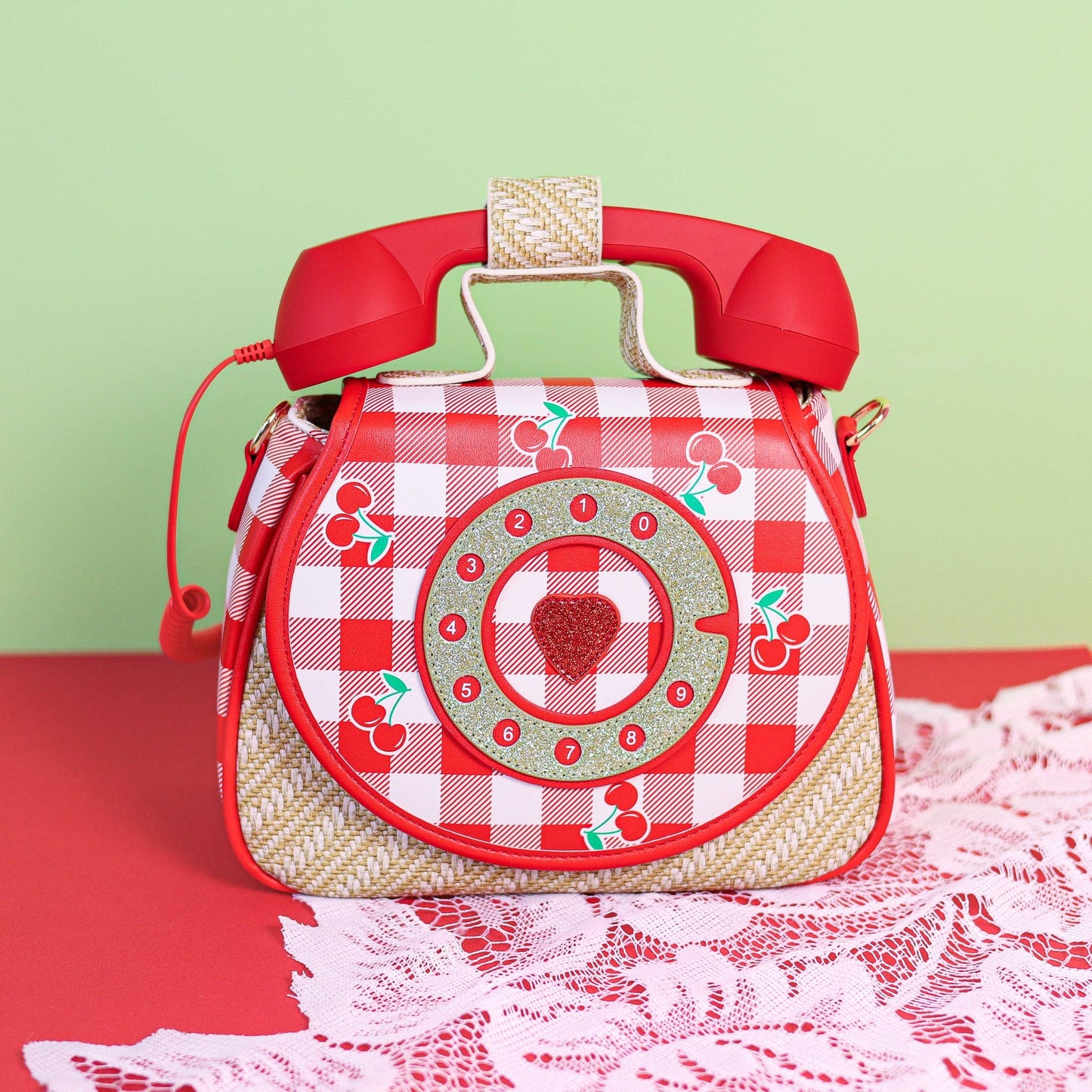 Ring Ring Phone Convertible Handbag | Cherry
