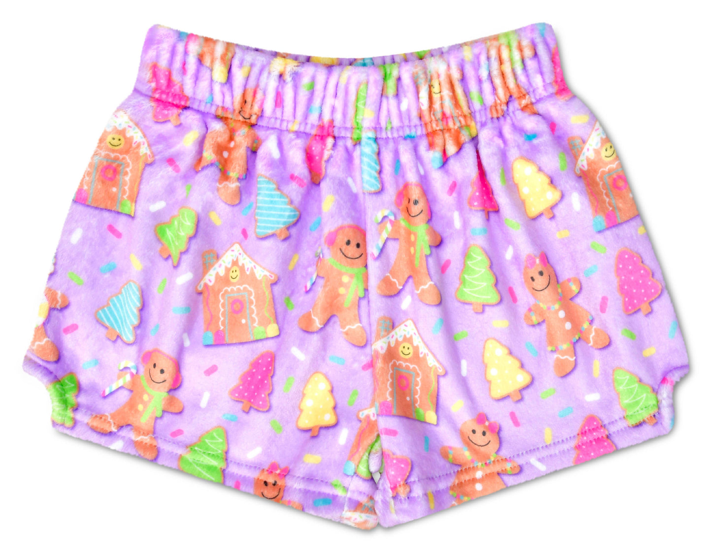 JOYFUL GINGERBREAD PLUSH SHORTS (XSMALL 4-6)