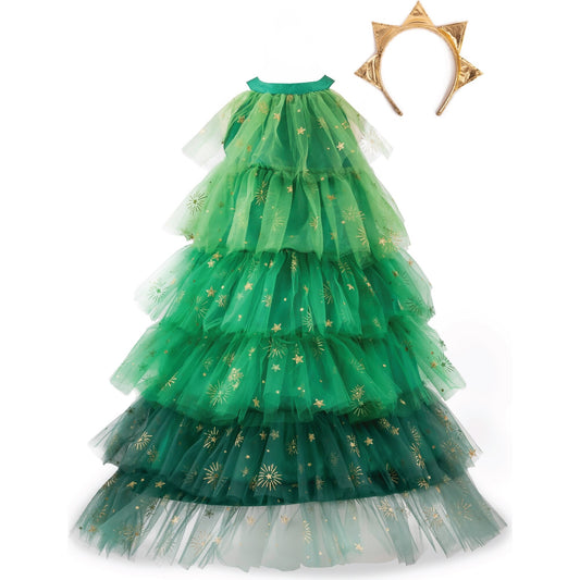 Christmas Tree Dress & Headpiece | Green