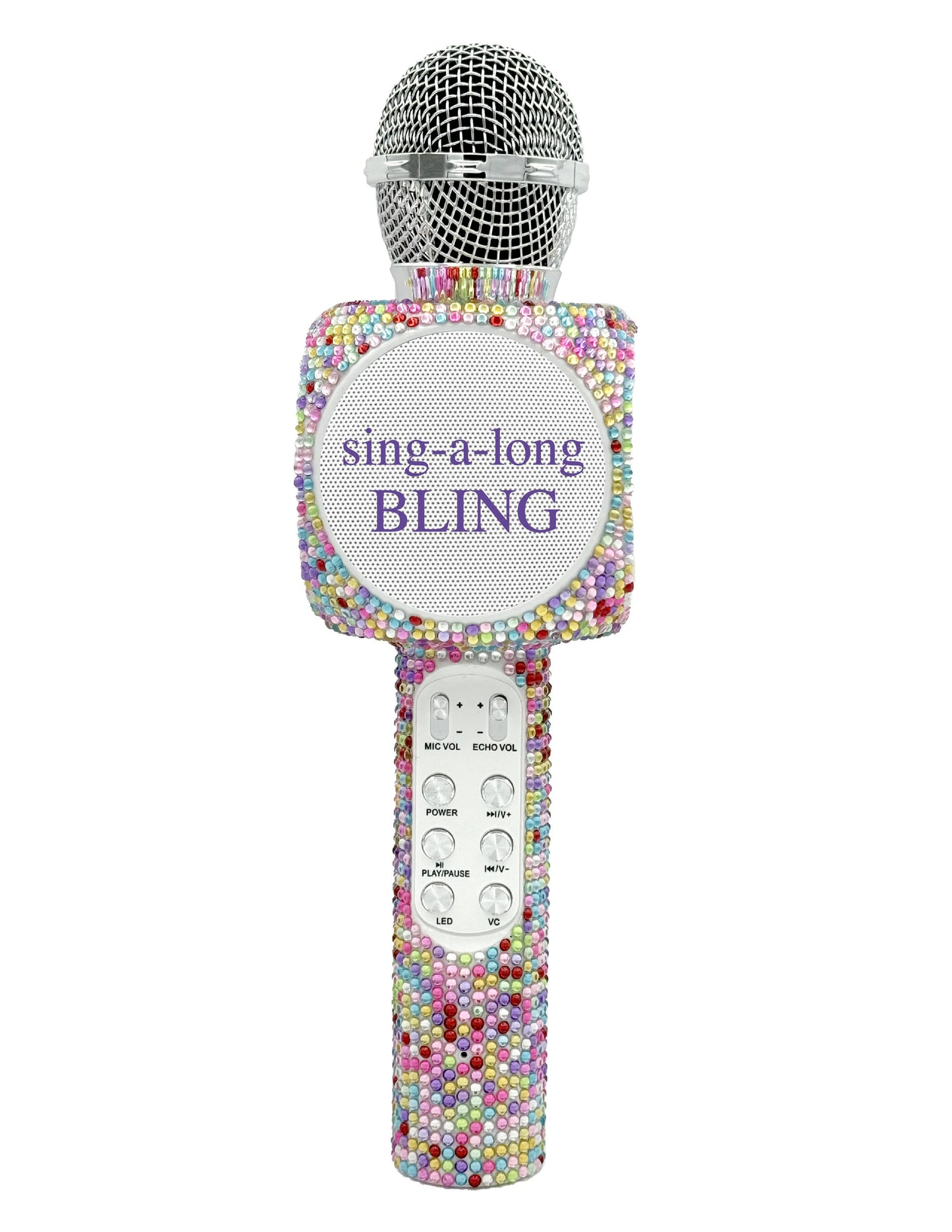 Confetti Bling Karaoke Microphone & Bluetooth Speaker