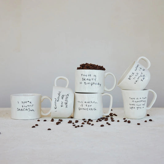 Stoneware Mug w Fun Quotes | 6 Styles