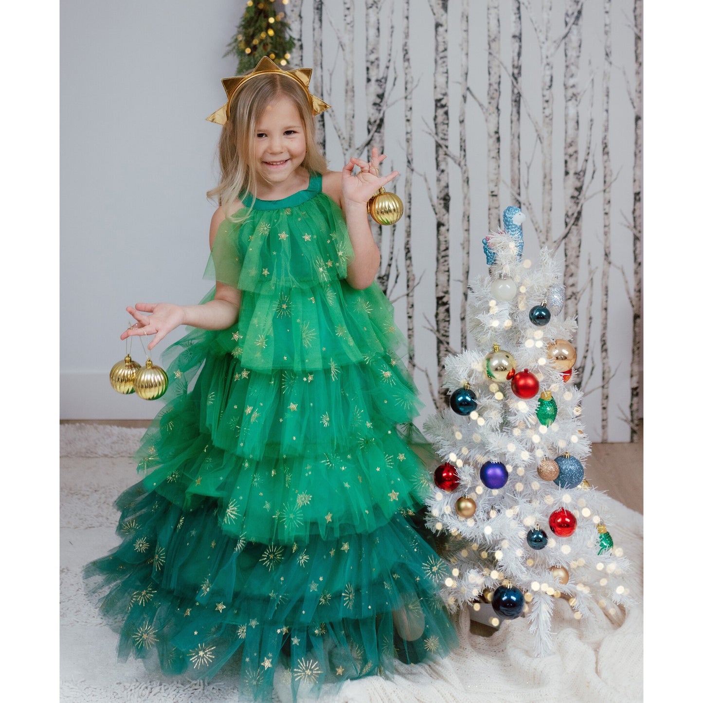 Christmas Tree Dress & Headpiece | Green