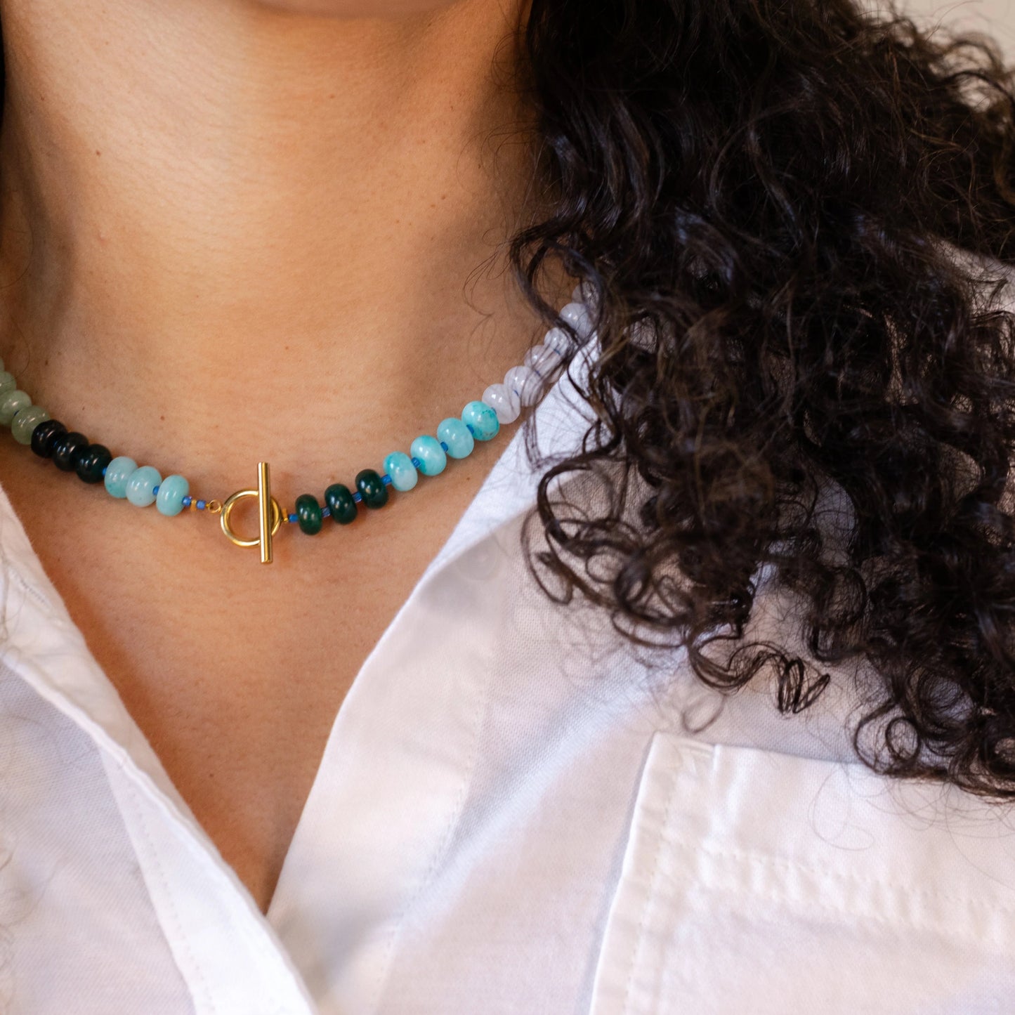 Bold Stone Necklace | RAINBOW QUARTZ