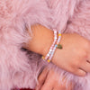 MINI Charm Bracelet - Heart Charm + Multicolored Quartz