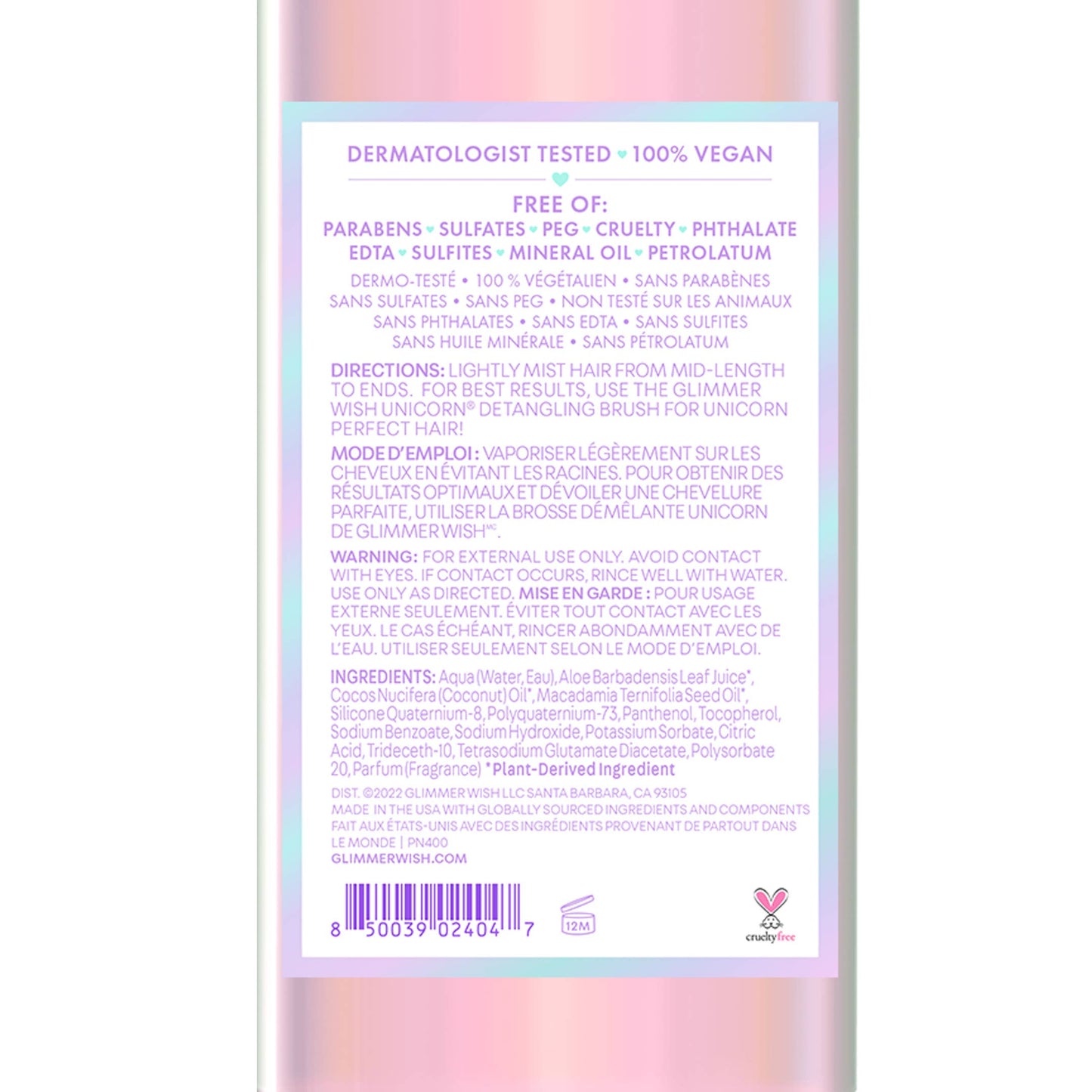 Unicorn Hair Detangling Mist | Detangler Spray