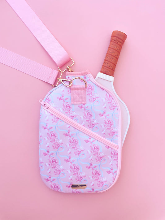 Watercolor Floral Bow Pickleball Paddle Bag & Cover