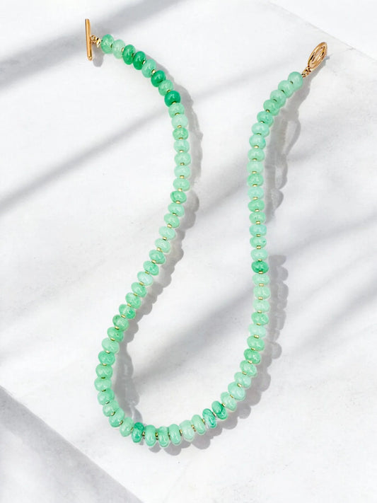 Bold Stone Necklace: Green Jade