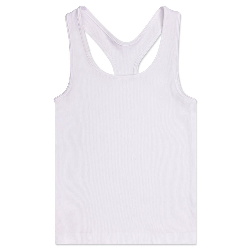 Ribbed Racerback Tank Top | White