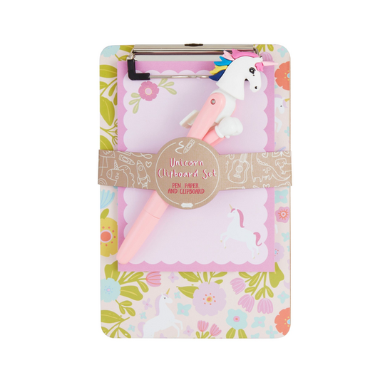 Pink Unicorn Pen Clipboard