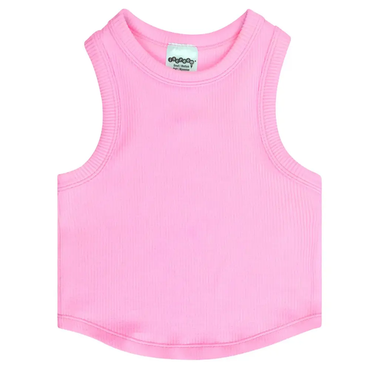 Cropped Ribbed Racerback Tank Top | Rose