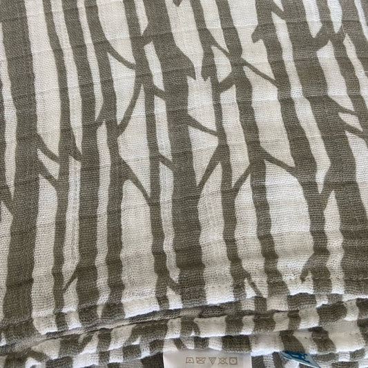 Gray Branch Muslin Swaddle