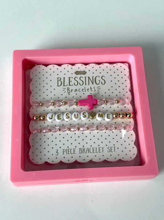 Pink Cross Beaded Bracelets