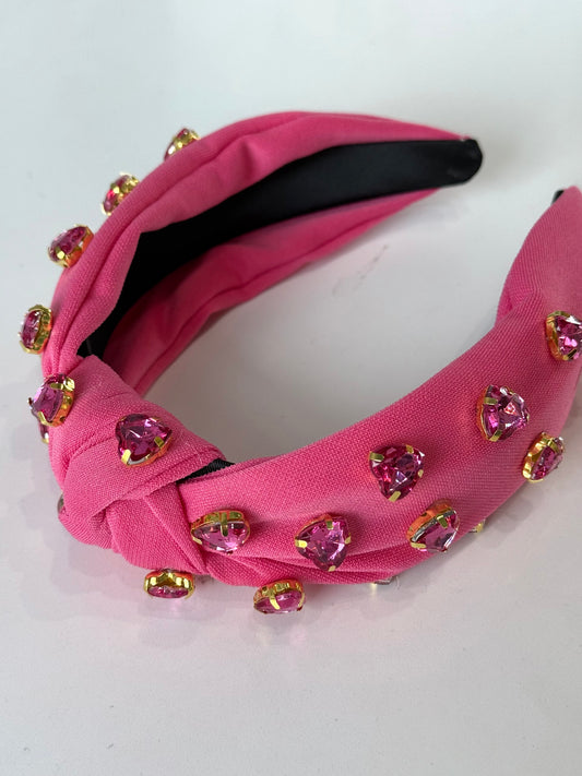 Pretty in Pink Hearts Headband
