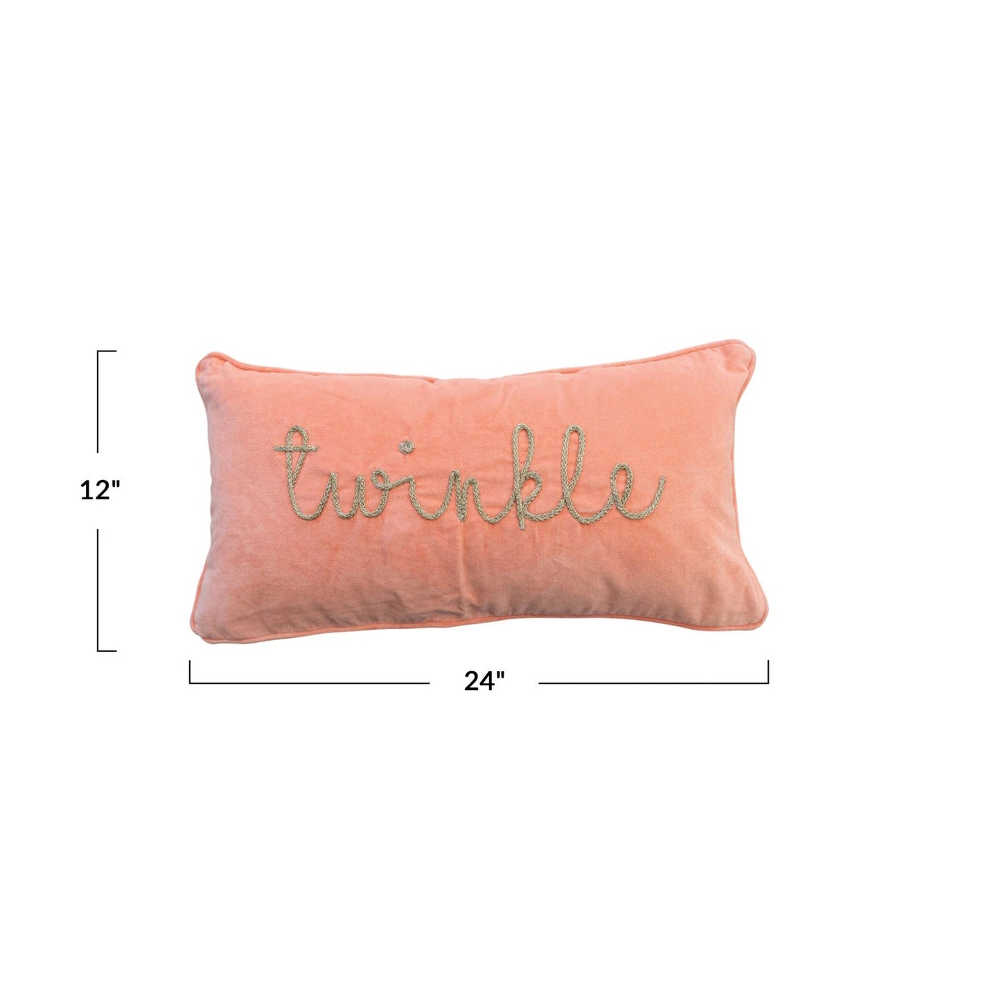 Twinkle | Peach Velvet | Lumbar Pillow