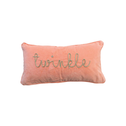 Twinkle | Peach Velvet | Lumbar Pillow