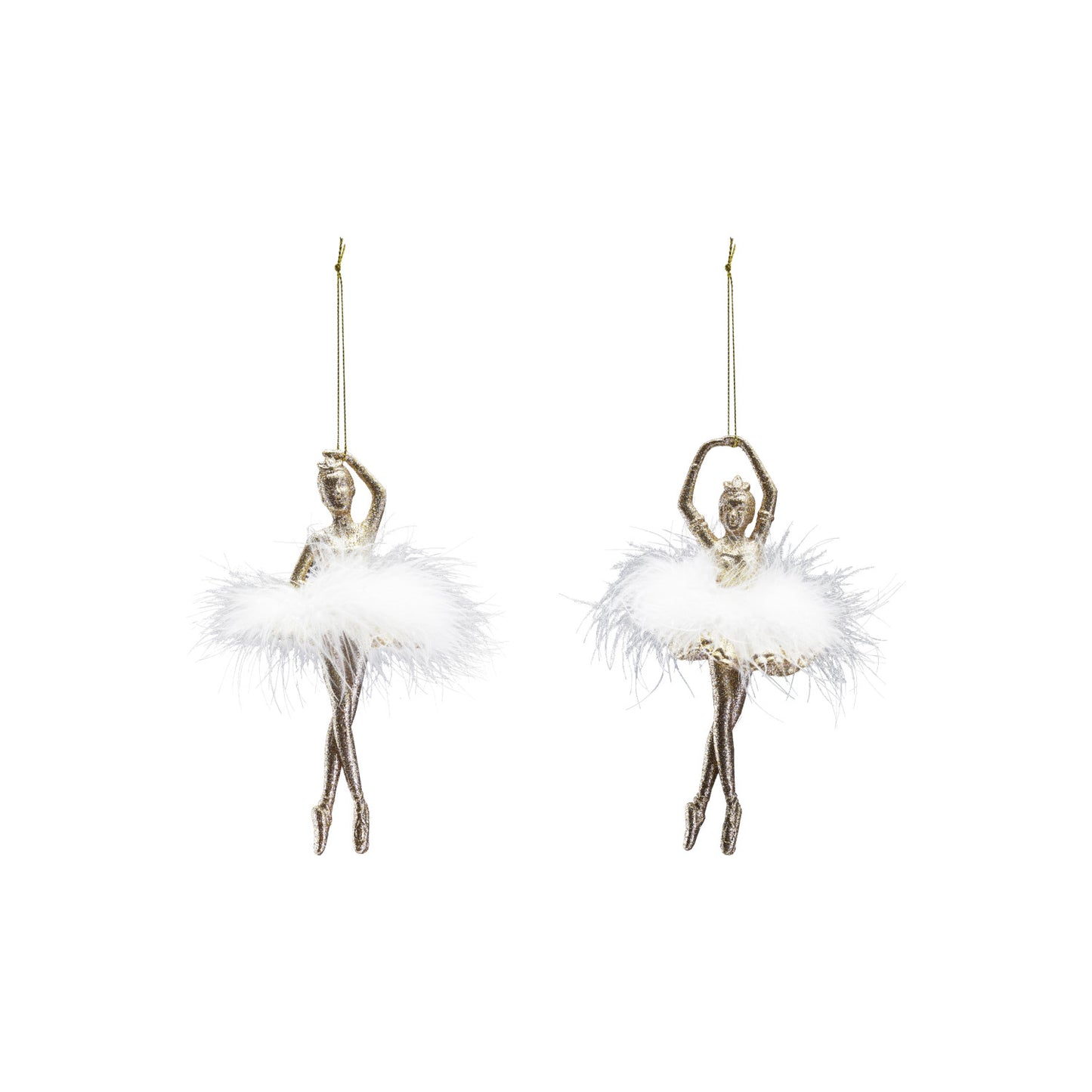 Plastic Ballerina Ornament | Feather Skirt | 2 Styles