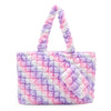 Quilted Scrunchies Large Tote Bag with Coin Purse | Icy Ombre Scrunch