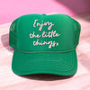 Enjoy the Little Things | Pink Velvet + Green Hat